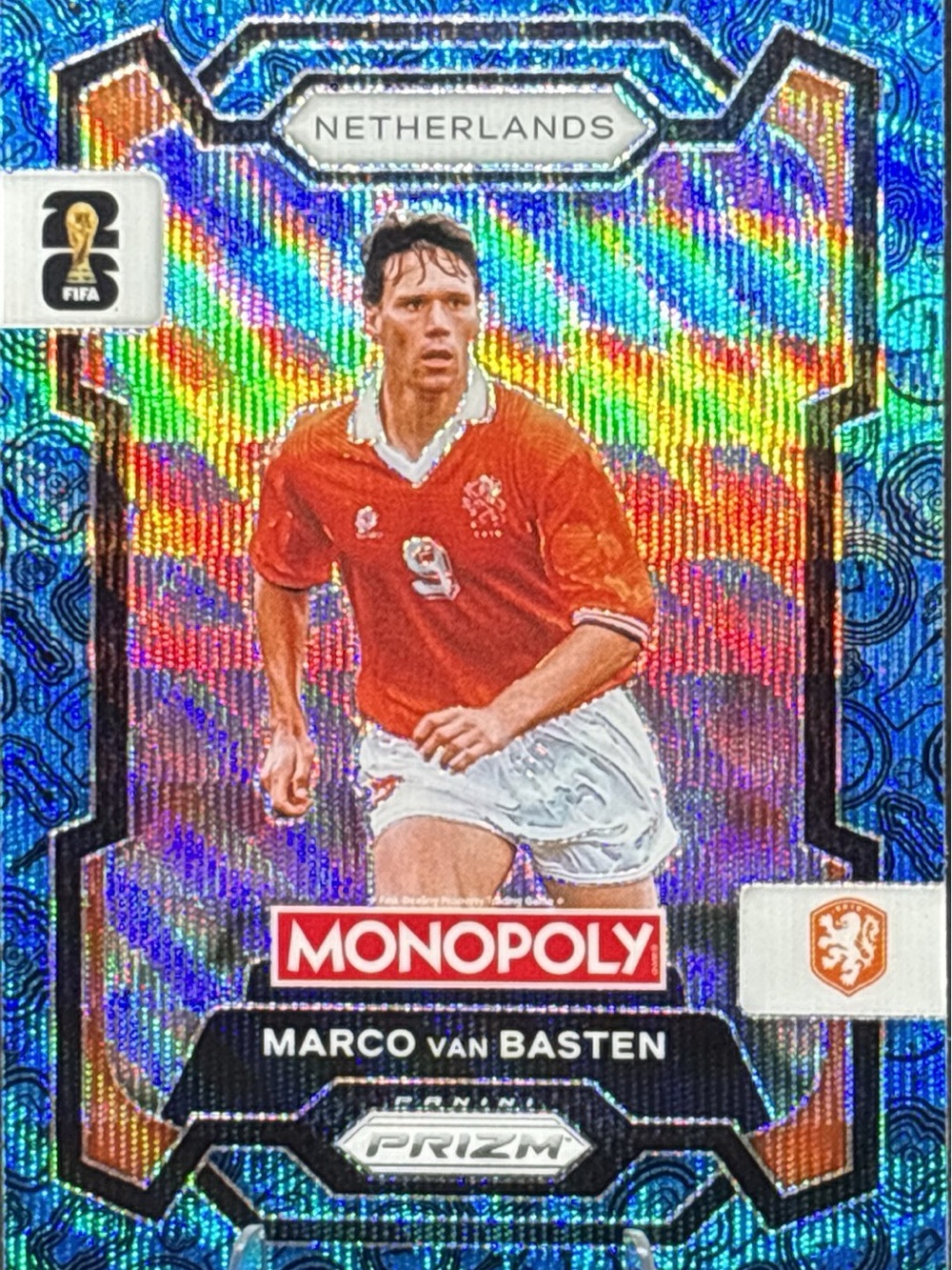 Panini Prizm Monopoly Marco van Basten Soccer Card - Holo Blue Shimmer Prizm